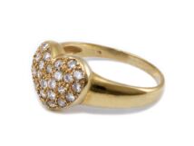Gyémánt köves szives arany gyűrű