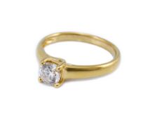 Gyémánt köves soliter arany eljegyzési gyűrű