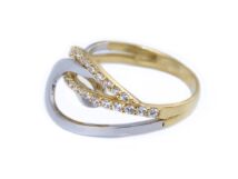 Köves bicolor női arany gyűrű