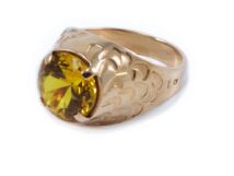 Sárga köves női arany gyűrű
