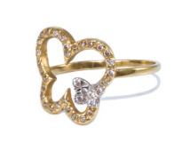 Köves pillangós női arany gyűrű