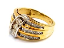 Gyémánt köves bicolor arany gyűrű