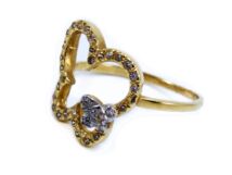 Bicolor arany pillangós női gyűrű