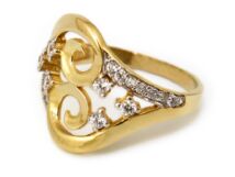 Köves áttört női arany gyűrű
