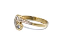 Bicolor gyémánt köves arany gyűrű