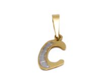 Bicolor arany "C" betű medál