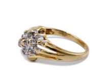 Gyémánt köves virágos bicolor arany gyűrű