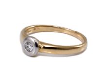 Gyémánt köves bicolor buttonos arany gyűrű