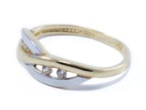 Bicolor arany cirkónia köves női gyűrű
