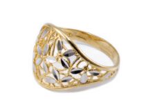 Bicolor virágos arany gyűrű