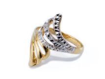 Bicolor hosszúkás arany gyűrű