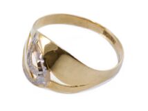 Vésett áttört bicolor arany gyűrű