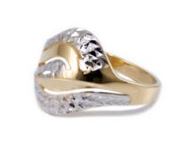Vésett bicolor áttört arany gyűrű