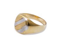 Vésett és matt bicolor arany pecsétgyűrű