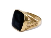 Onix köves arany pecsétgyűrű
