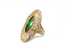Zöld köves arany koktélgyűrű