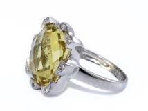 Sárga köves különleges ezüst gyűrű