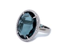Kék köves ovális ezüst gyűrű
