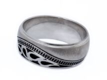 Fekete zománcos mattított ezüst gyűrű