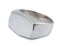 Hatszögletes ezüst pecsétgyűrű