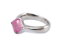 Rózsaszín köves ezüst gyűrű