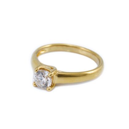 Gyémánt köves soliter arany eljegyzési gyűrű