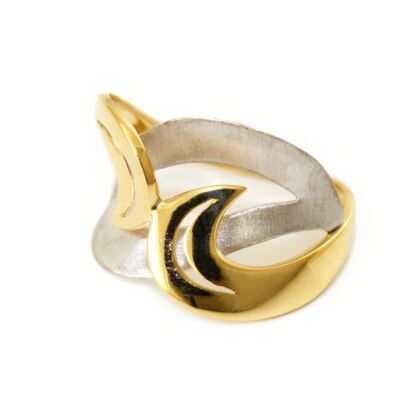 Mattított bicolor arany fantáziagyűrű