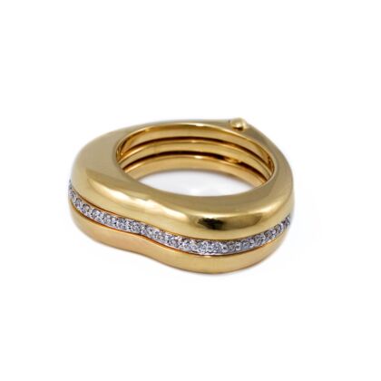 Gyémánt köves szív alakú arany gyűrű