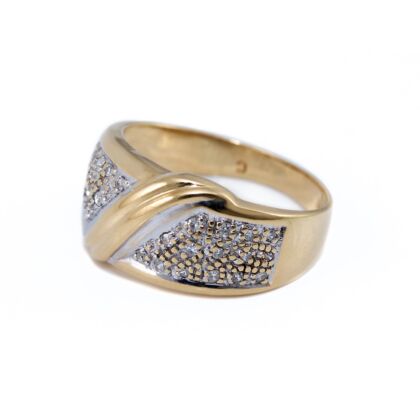 Gyémánt köves bicolor arany gyűrű