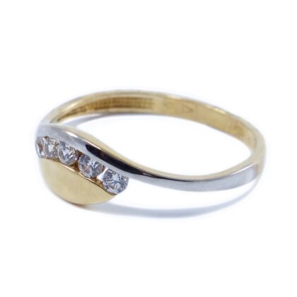 Bicolor arany cirkónia köves női gyűrű 