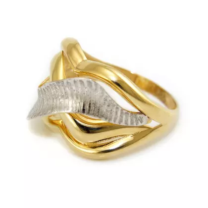Matt és vésett bicolor arany gyűrű