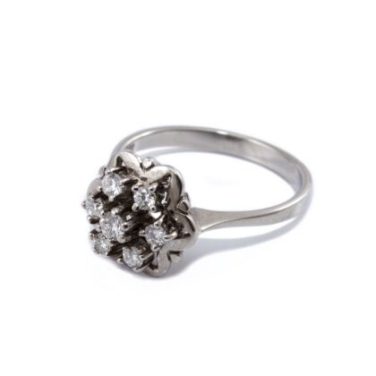 Fehérarany virág gyémánt köves gyűrű