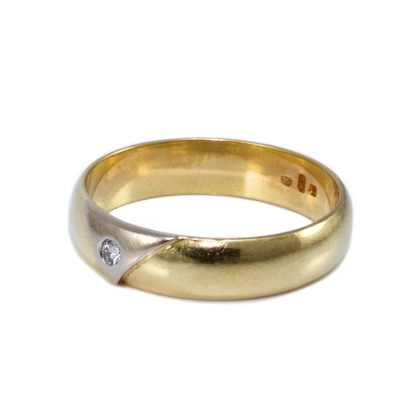 Bicolor gyémánt köves arany karikagyűrű 