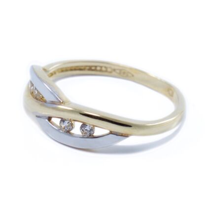 Bicolor arany cirkónia köves női gyűrű