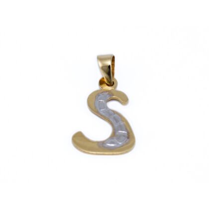 Vésett bicolor arany "S" betű medál