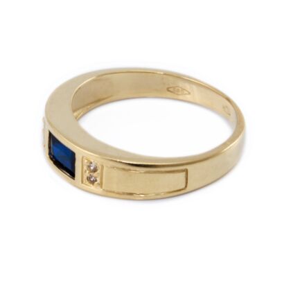 Kék-fehér köves arany eljegyzési gyűrű