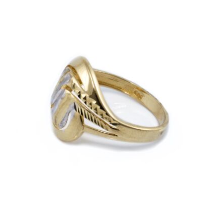 Vésett mattított bicolor arany gyűrű
