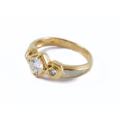 Bicolor arany gyémánt köves gyűrű 