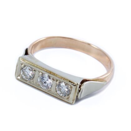 Bicolor arany gyémánt köves női gyűrű
