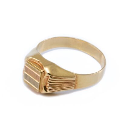 Vésett és matt tricolor arany pecsétgyűrű