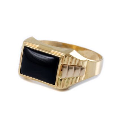 Fekete köves férfi arany pecsétgyűrű