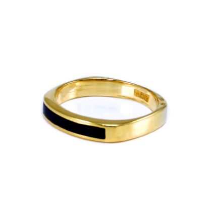 Kék köves szögletes arany gyűrű 