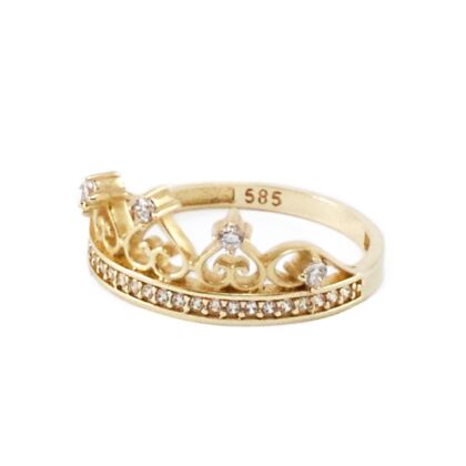 Köves koronás arany gyűrű