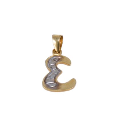 Vésett bicolor arany "E" betű medál