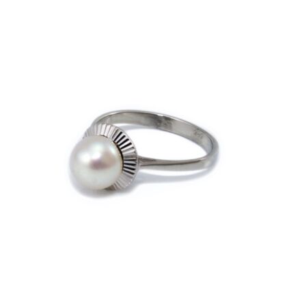 Gyöngyös fehérarany gyűrű