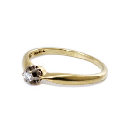 Gyémánt köves bicolor arany eljegyzési gyűrű