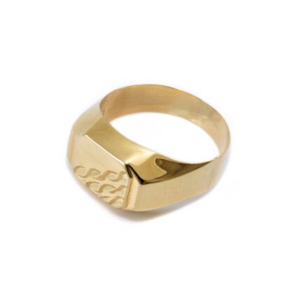 Vésett lemezelt arany pecsétgyűrű 