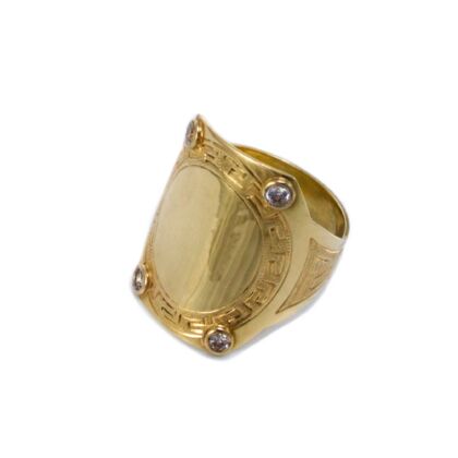 Köves görög mintás arany pecsétgyűrű 