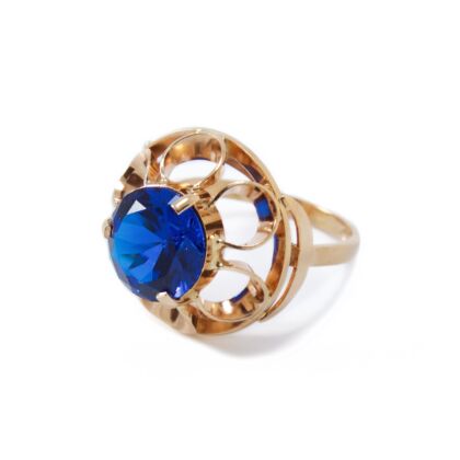 Női arany kék köves gyűrű