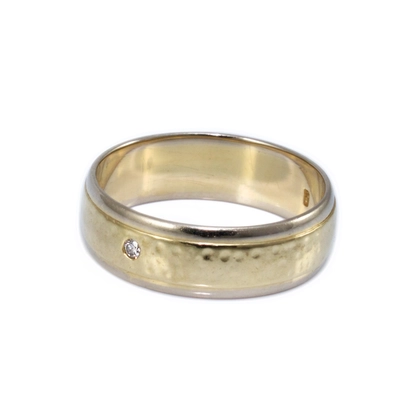 Bicolor gyémánt köves arany karikagyűrű 